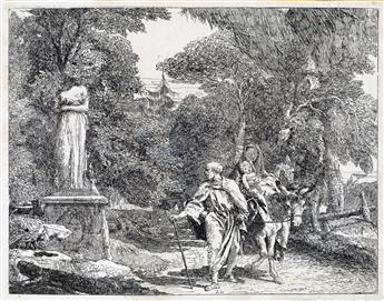 GIOVANNI D. TIEPOLO Group of 4 etchings from Fuga in Egitto.